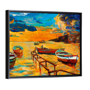 Sunset Over Ocean Artwork Wall Art