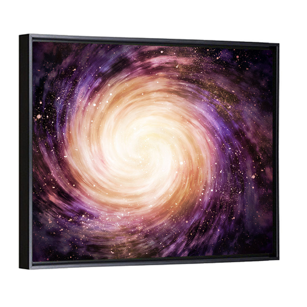 Spiral Galaxy with Golden Core Wall Art
