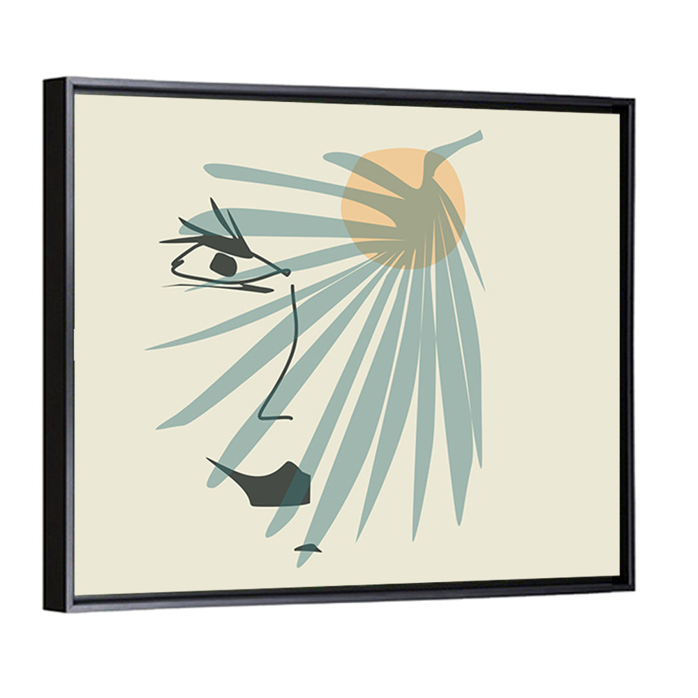 Palm Leaf Profile Line Wall Art