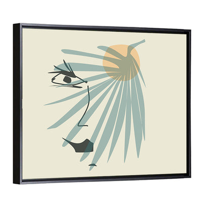 Palm Leaf Profile Line Wall Art