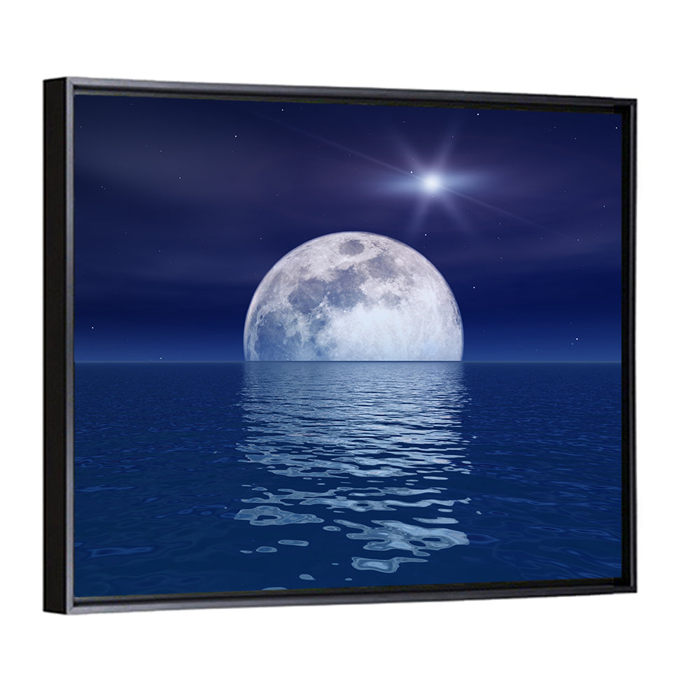 Quasar Star Over Moonlit Sea Wall Art