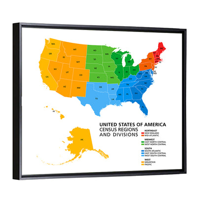 United States Political Map Wall Art