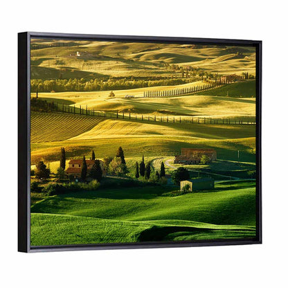 Tuscany Fields at Golden Hour Wall Art