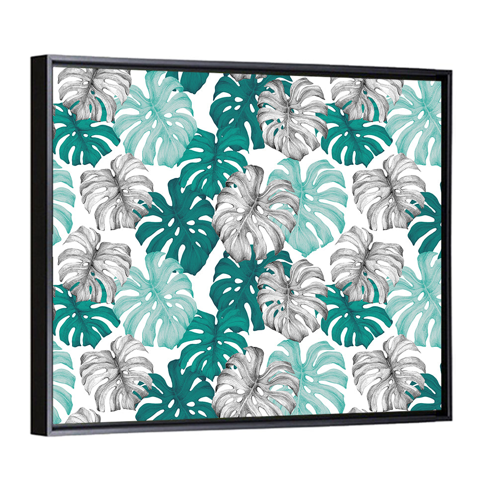 Seamless Monstera Leaf Pattern Wall Art