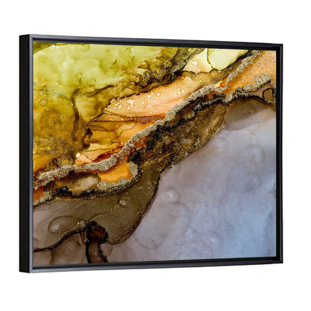 Glittering Vein Alcohol Ink Abstract Wall Art