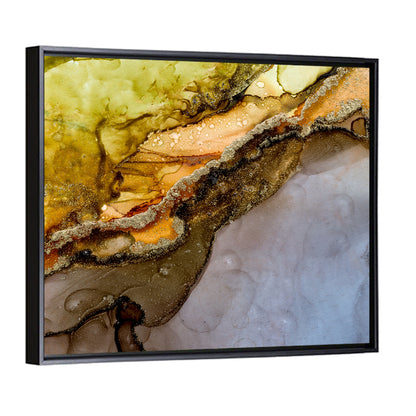 Glittering Vein Alcohol Ink Abstract Wall Art