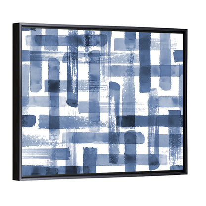 Indigo Brushstrokes Grid Wall Art