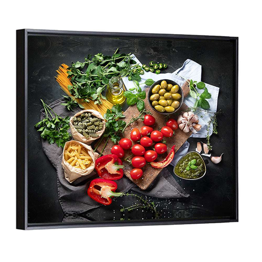 Italian Ingredients Flat Lay Wall Art