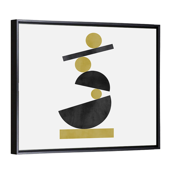 Balanced Geometric Stack Wall Art as a framed canvas
