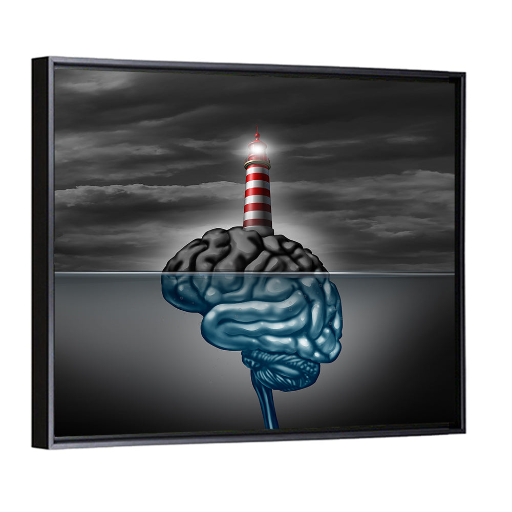 Surreal Brain Lighthouse Wall Art