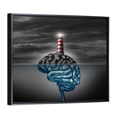 Surreal Brain Lighthouse Wall Art