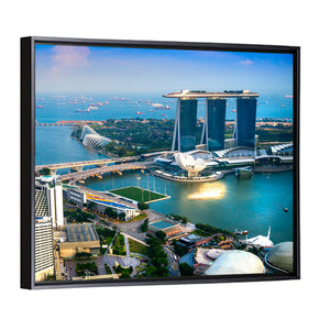 Singapore City Skyline At Sunset Wall Art