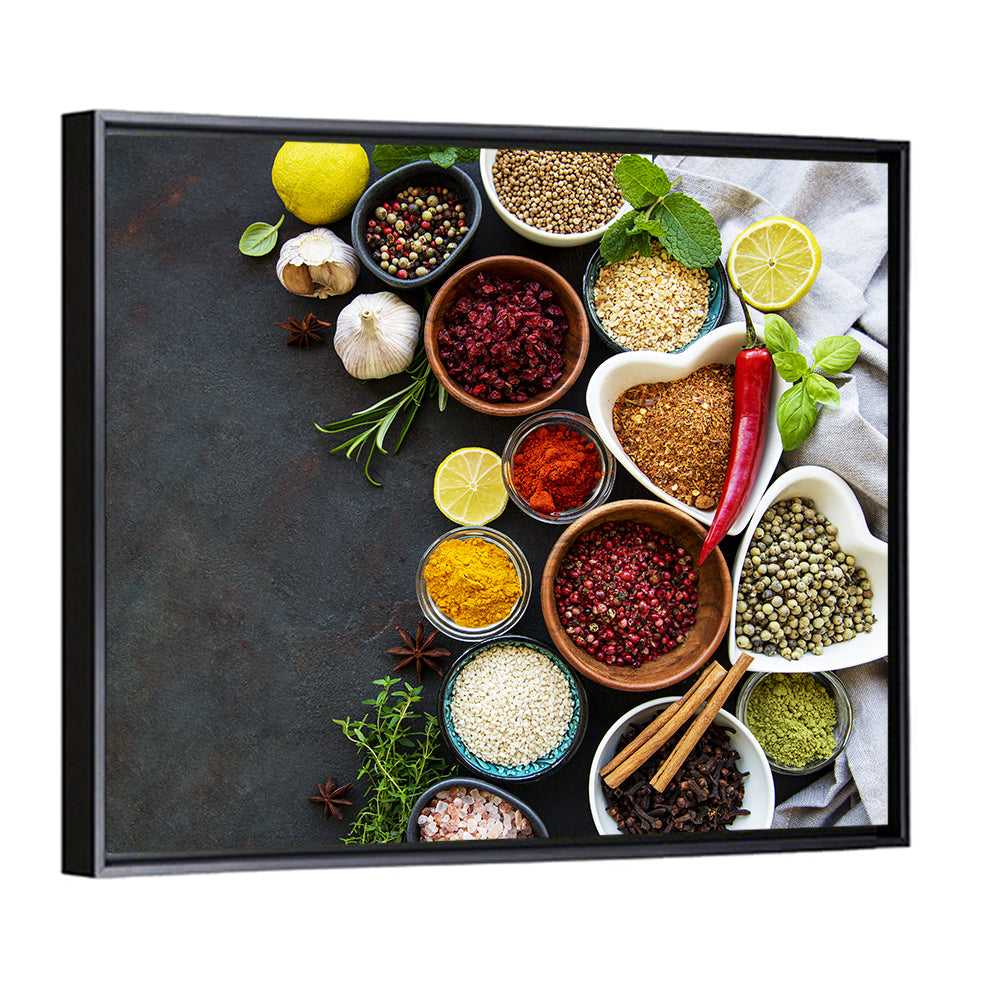 Heart-shaped Spice Bowls Still Life Wall Art