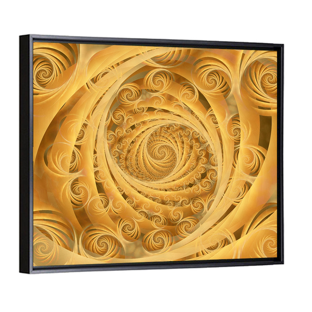 Wispy Gold Spirals Pattern Wall Art