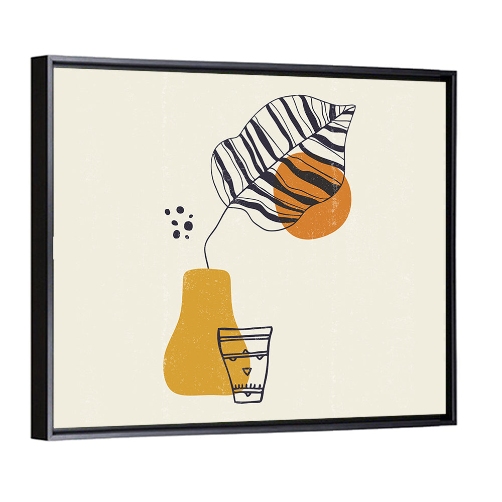 Striped Leaf Minimalist Botanical Wall Art