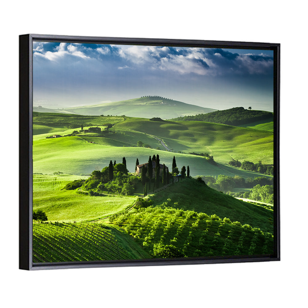 Sunrise Over San Quirico D Orcia Valley Wall Art