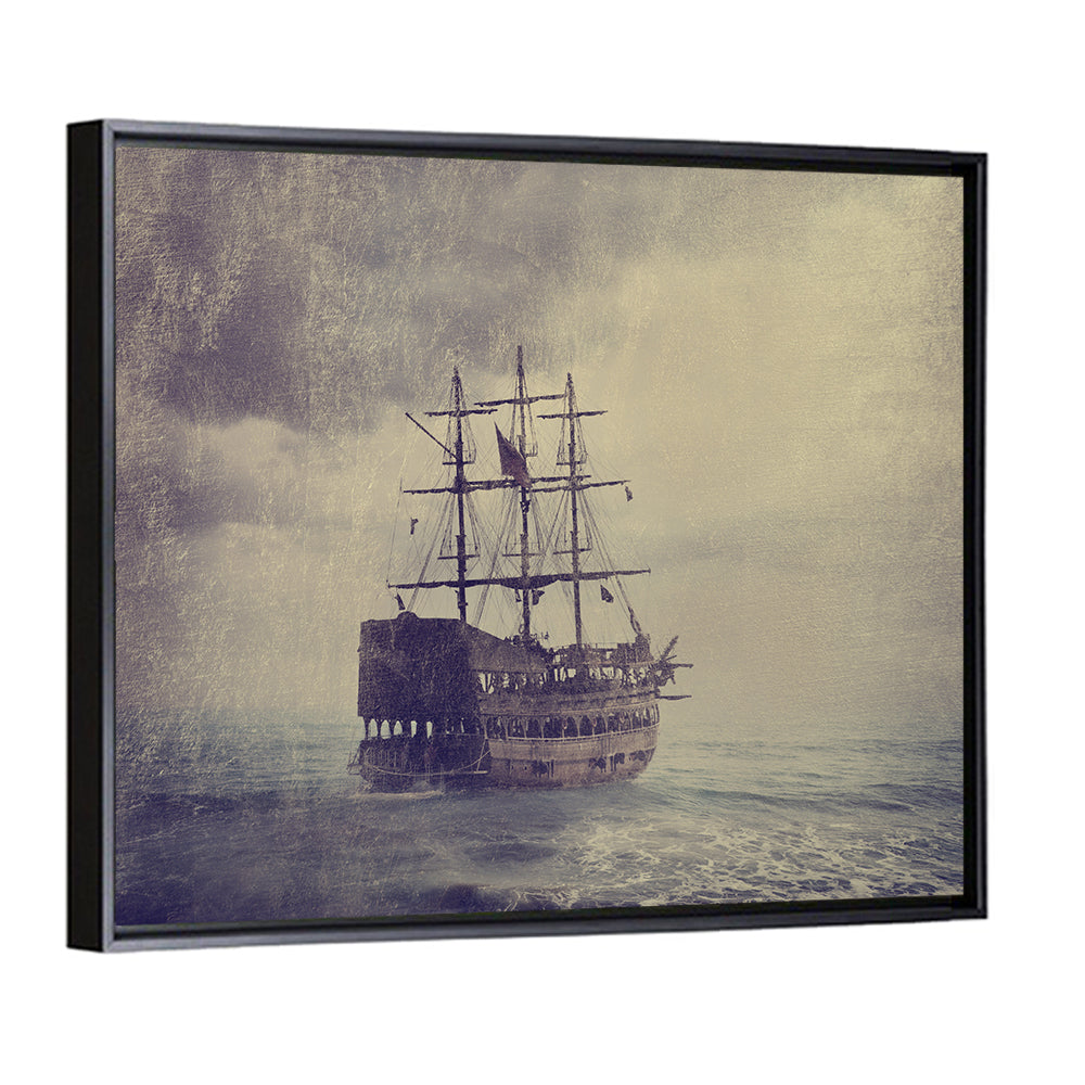 Old Pirate Ship at Sea Wall Art