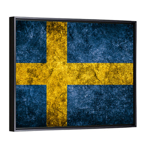 Grunge Sweden Flag Wall Art