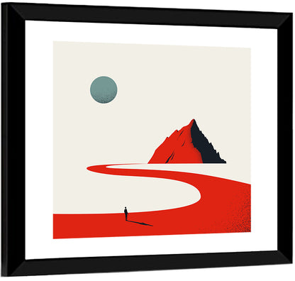Career Path Mountain Illustration Wall Art