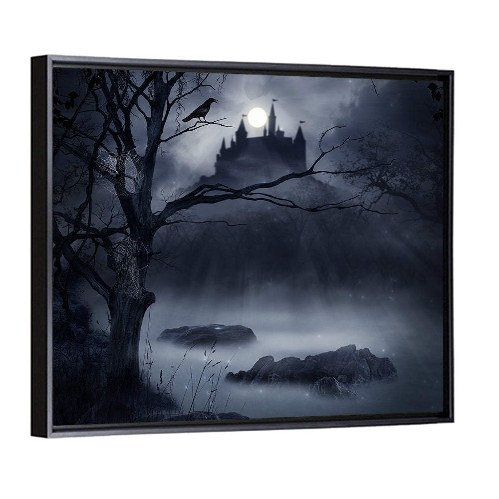 Moonlit Castle Over a Swamp Wall Art