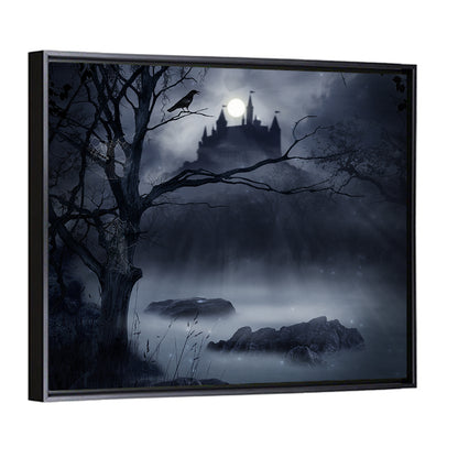 Moonlit Castle Over a Swamp Wall Art