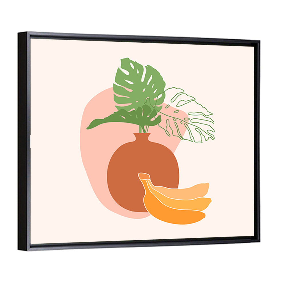Monstera and Bananas Still Life Wall Art