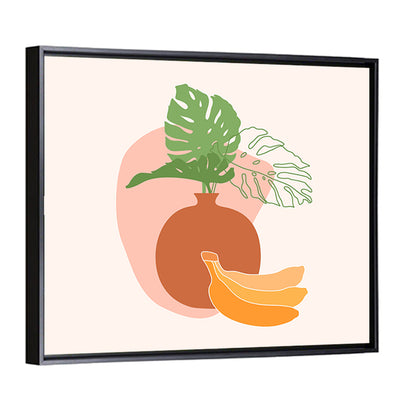 Monstera and Bananas Still Life Wall Art