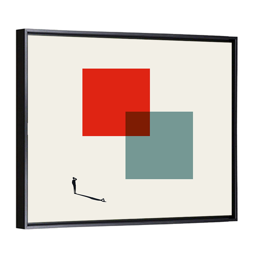 Silhouette with Overlapping Squares Wall Art
