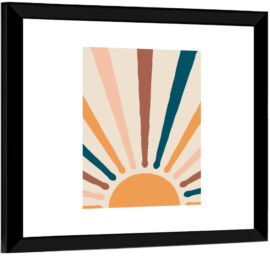 Boho Sunburst Abstract Wall Art