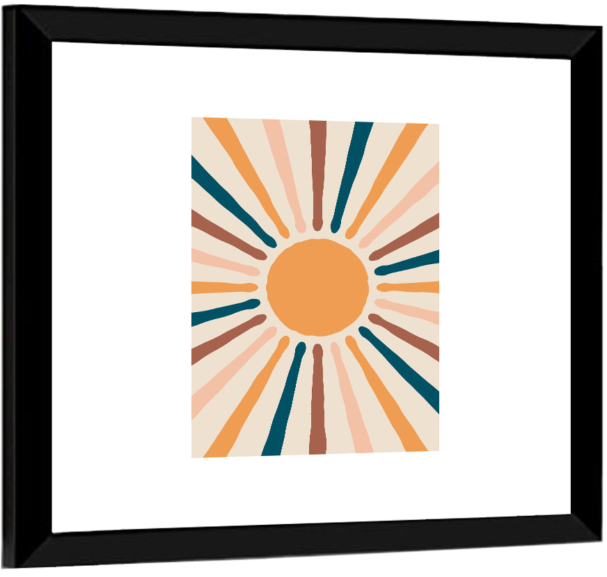 Boho Sunburst Abstract Wall Art