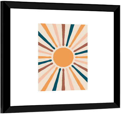 Boho Sunburst Abstract Wall Art