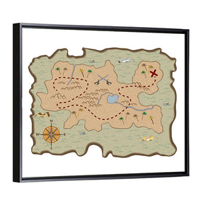 Pirate Treasure Map Wall Art