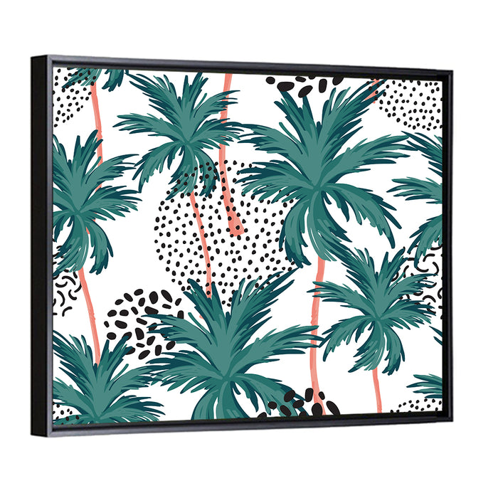 Palm Trees Texture Wall Art as a framed canvas