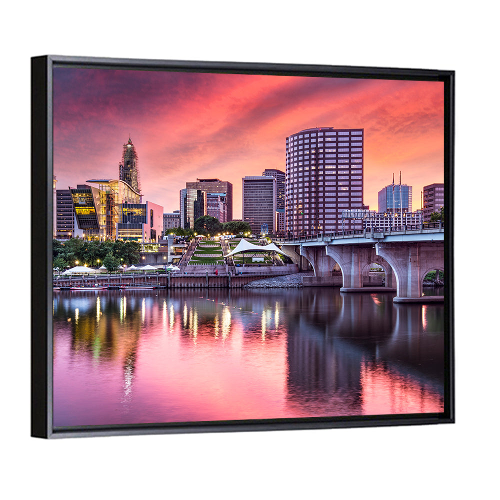 Hartford Skyline at Sunset Wall Art