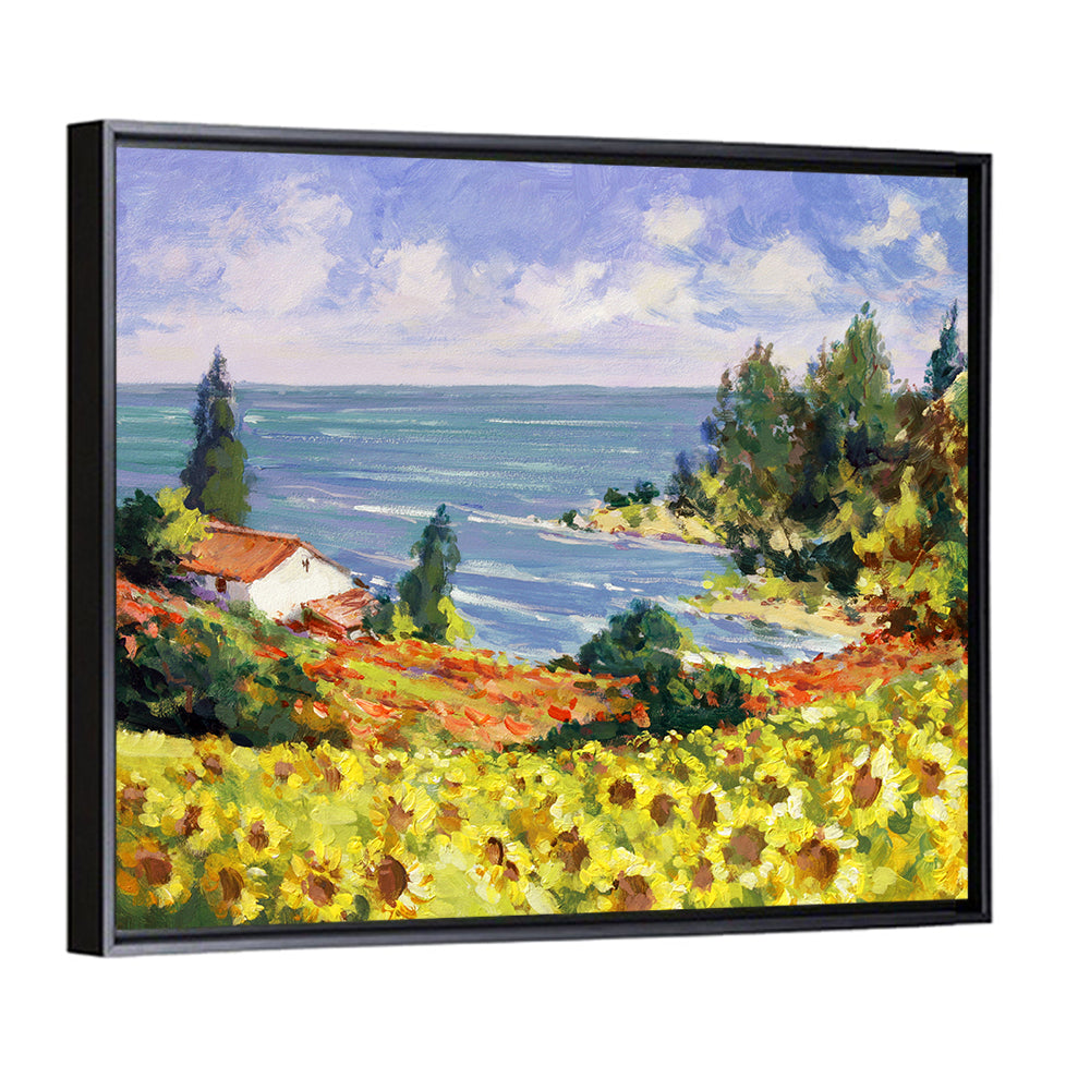 Sunflower Coastal Landscape Wall Art
