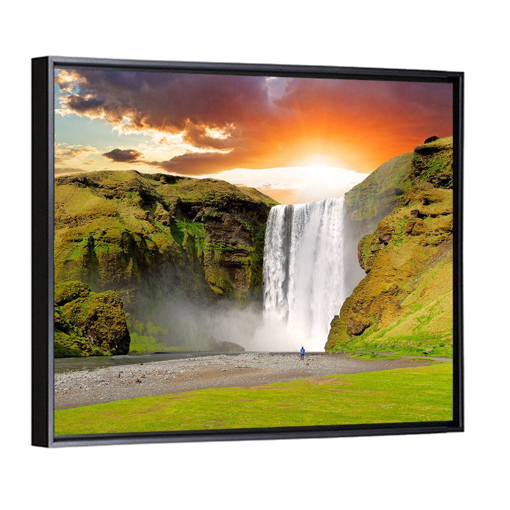 Skógafoss at Sunset, Iceland Wall Art