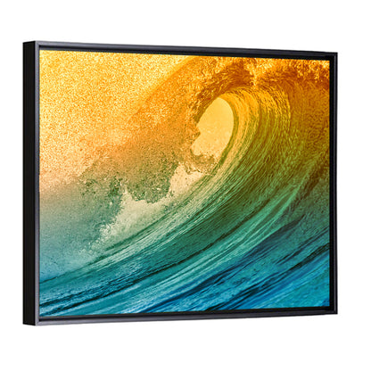 Barrel Wave at Sunset Wall Art