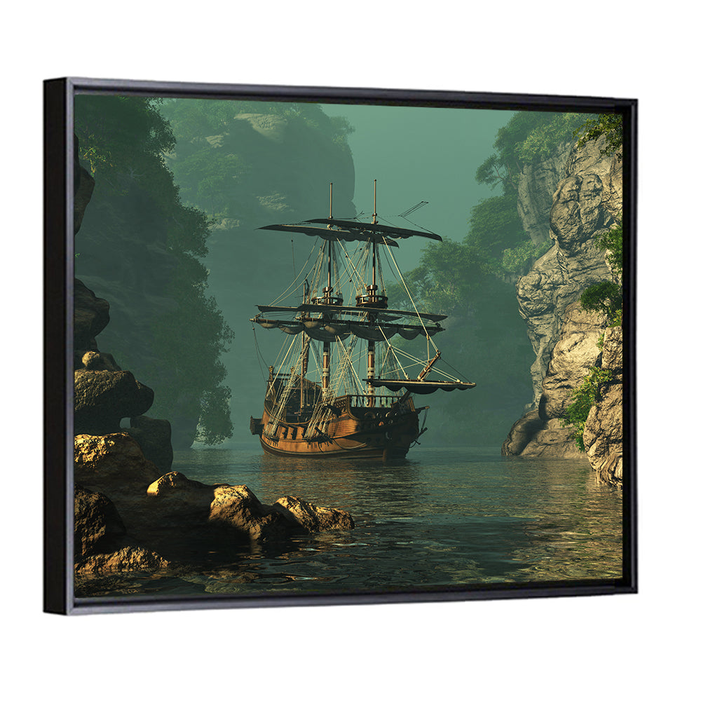 16th Century Sailing Ship in Gorge Wall Art