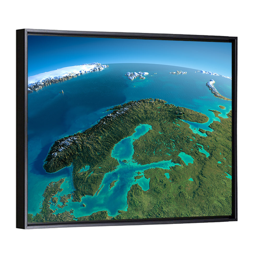 Scandinavia From Space Wall Art