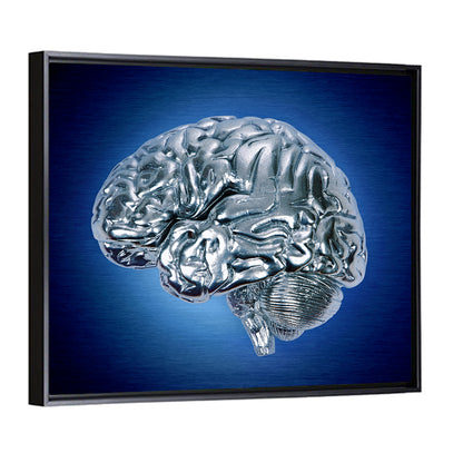 Chrome Brain Side Profile Wall Art