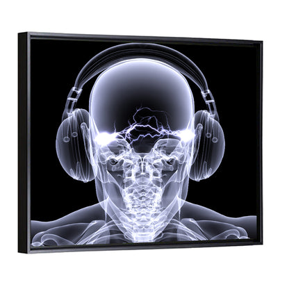 X-ray Skull with Headphones Wall Art