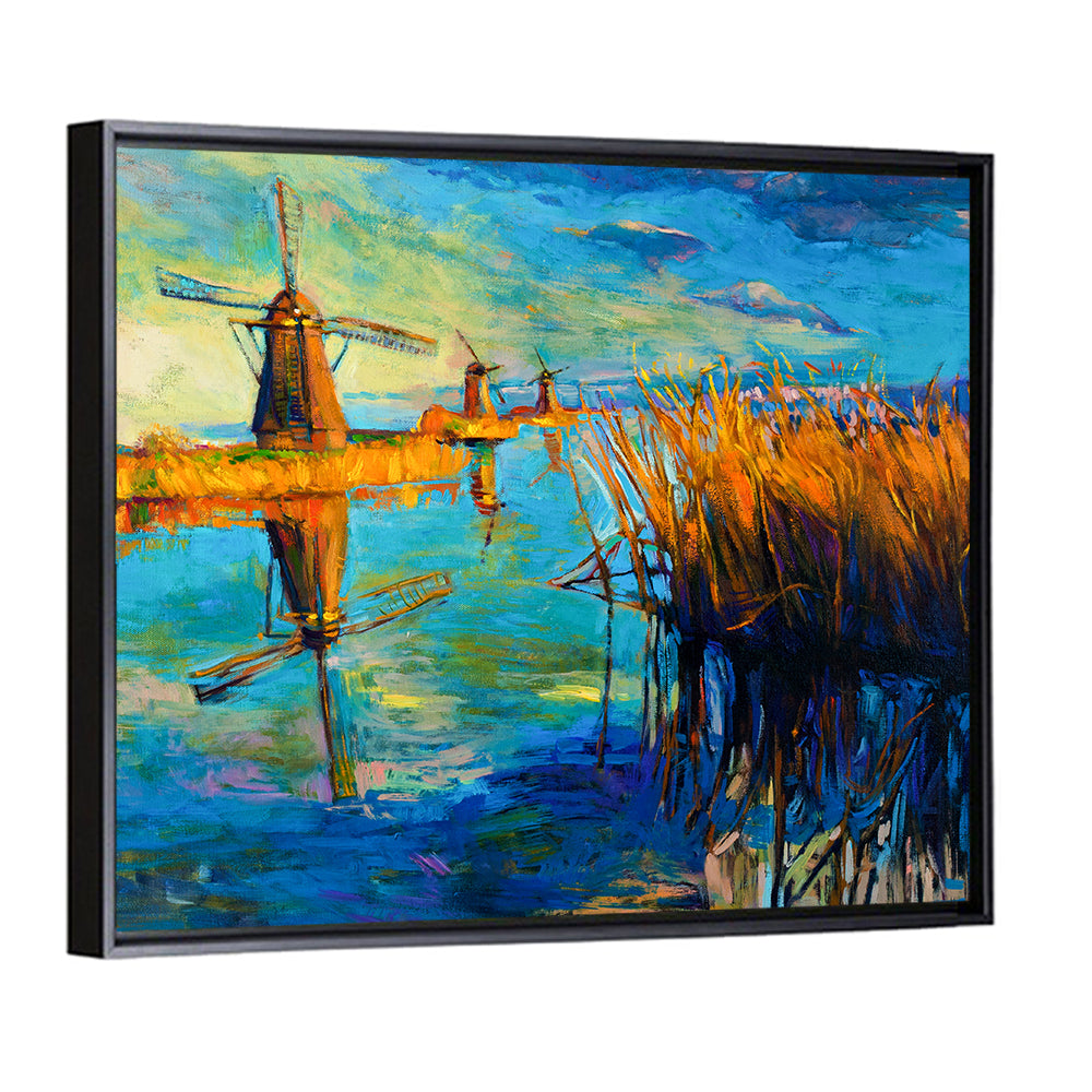 Windmills by the Lake Wall Art