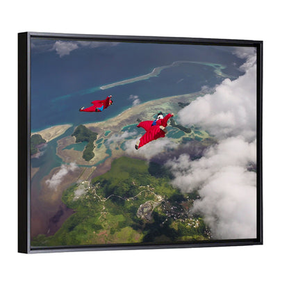 Wingsuit Duo Over Palau Coast Wall Art