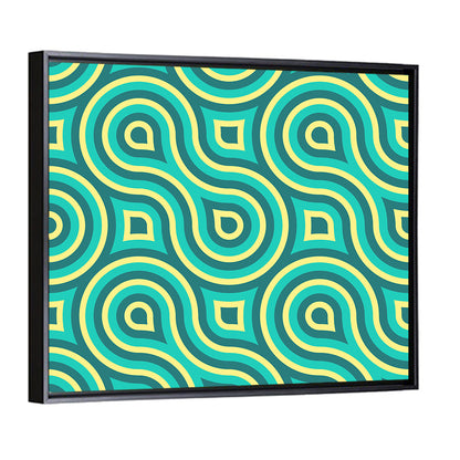 Retro Teal Geometric Pattern Wall Art