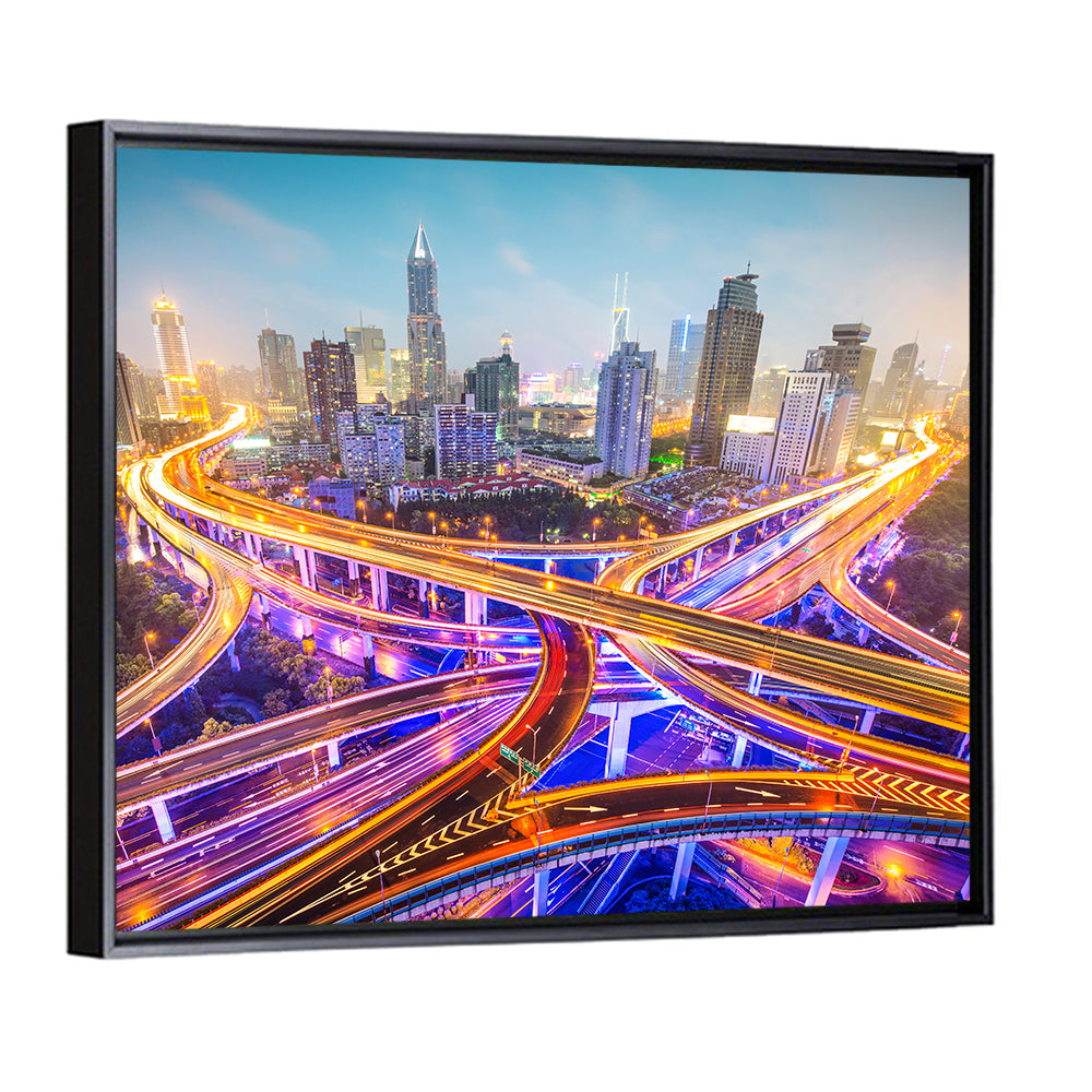 Shanghai Highway Skyline Wall Art
