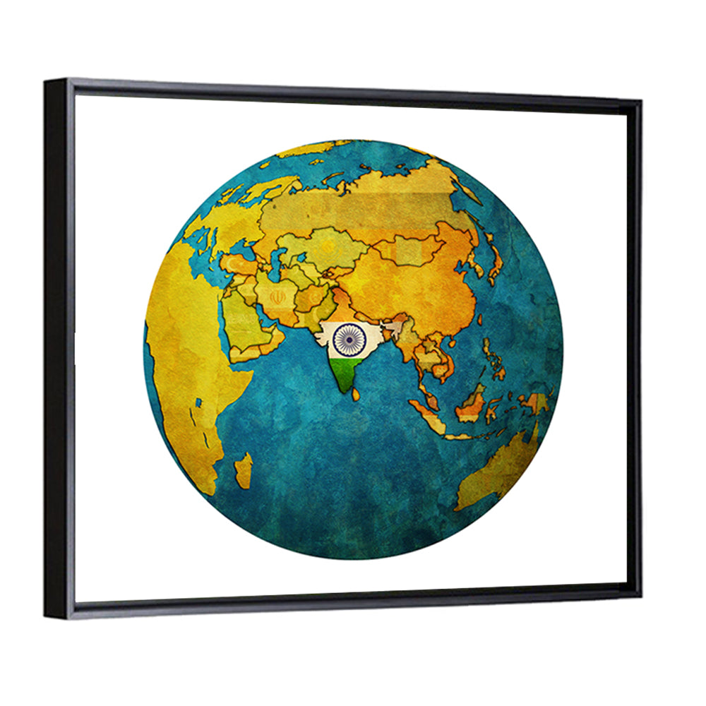 India on Globe Wall Art
