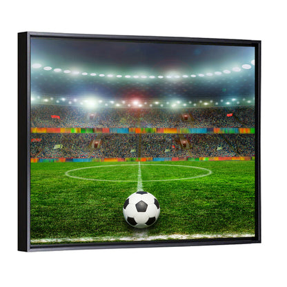Soccer Ball Under Floodlights Wall Art