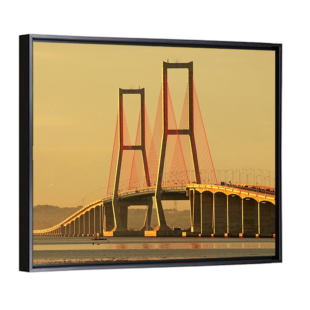 Suramadu Bridge at Golden Hour Wall Art