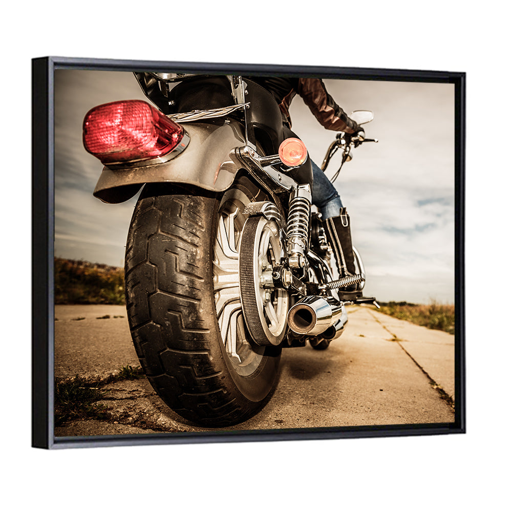 Low Angle Motorcycle Rear View Wall Art