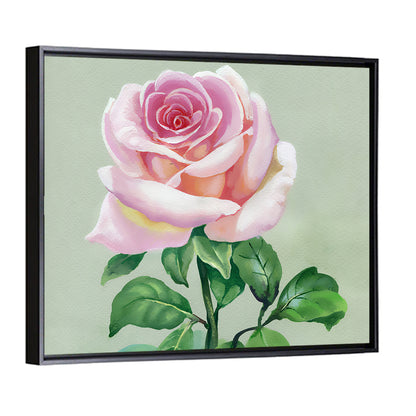 Pink Watercolor Rose Wall Art